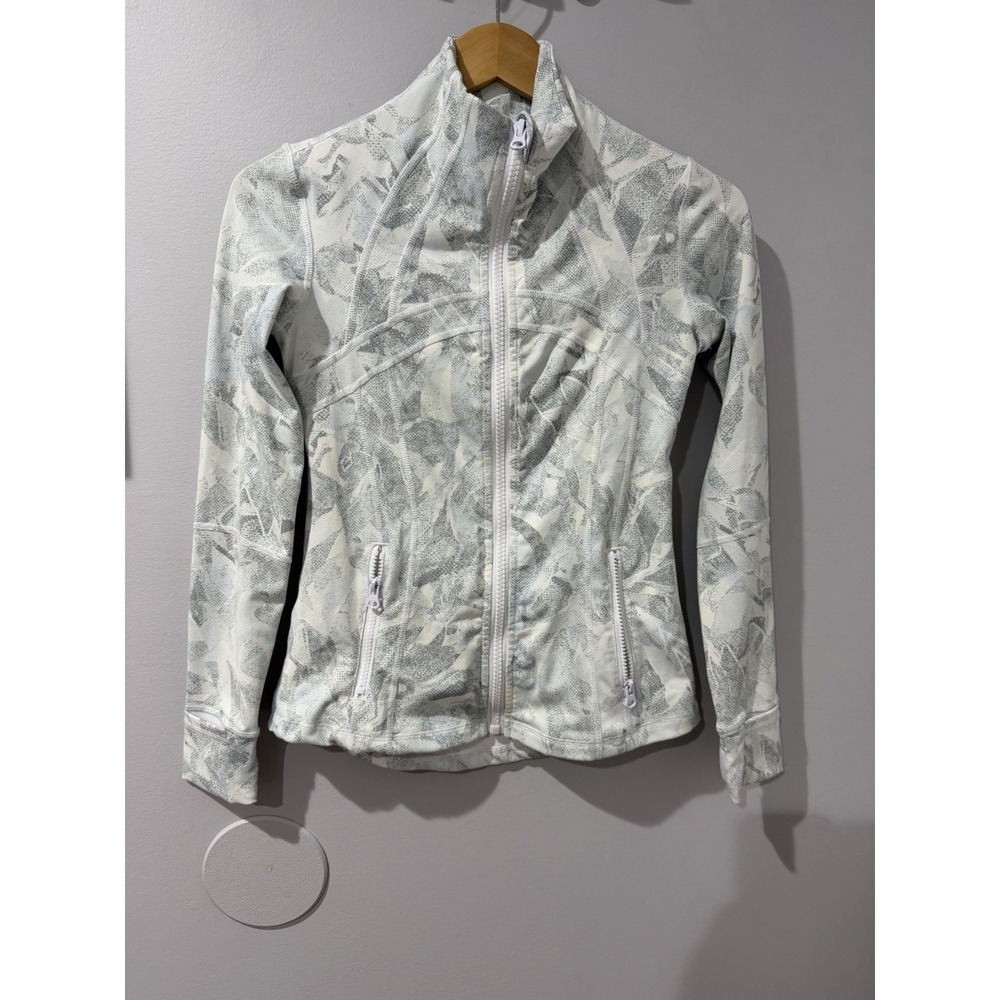 Define Full Zip Mock Neck Jacket, Size 4 Jasmine White Multi J